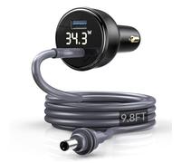 QUIDDITY 2-in-1 Starlink Mini DC Power Cable + Cigarette Lighter Adapter 12V-24V with Digital Display, Water-Resistent Car Charging Cord with USB Type-C Port Starlink Mini Accessories 3M