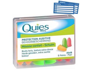 Quies Silicone Earplugs 35dB 6 Pairs Green Water Protection Noise Protection