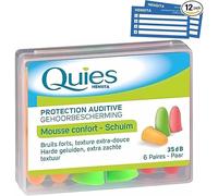 Quies Soft Foam Ear Plugs 35dB Noise Reduction - 6 Pairs Hearing Protection