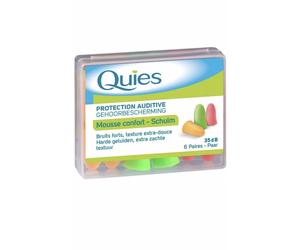 Quies Soft Foam Ear Protection Plugs 35dB - 2 Pack of 6 Pair- Anti Noise Foam...