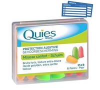 Quies Soft Foam Ear Protection Plugs 35dB - 2 Pack of 6 Pair- Anti Noise Foam