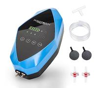 Quiet AC/DC Aquarium Air Pump for up to 600 Gals Tank, 4W/6W Portable Battery Powered Air Pump with Long 48 Hours Battery Life, 2-Outlet Oxygen Pump for Outdoor Fishing