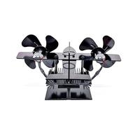 Quiet Action Stove Fan Heat Powered Denial Batteries Required Double Head for Efficient Room Heating Modern Aluminum Heat Powered for Fireplaces Double Headwind Distribution Calm Force Efficient