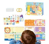 Quiet Activity Book - Sensory Activity Learning Toy, Fine Motor Skills Development Busy, Interactive Educational Book for and , Car, Airplane, Restaurant, Home