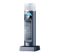 Quiet and Portable Mobile Air Conditioning Fan with 6 Speed Settings, 120 Degree Oscillation, Humidifier Spray, Colorful Atmosphere Lights, LED Display and Timer (Black)