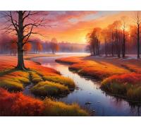 Quiet Autumn 200 Piece Jigsaw Puzzles for Adults, Colourful, Challenging & Brainteasing Adult puzzles 200 Pieces Scenery, Fun jigsaws for The Whole Family 14x10 inch