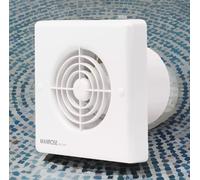 Quiet Bathroom Extractor Fan with Timer 4" 100mm White - Manrose QF100T
