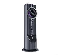 Quiet Bladeless Fan Tall Tower Cooler with LED Reading Lamp Low Noise Operation 6 Speed Settings for Small Spaces Bedroom 32.5cm(Black)