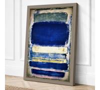 Quiet Blue Geometry Canvas Wall Art Print 18x12 Inch (46 x 30 cm)