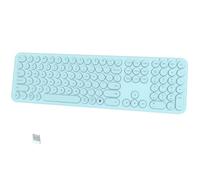 Quiet Bluetooth Keyboard - Multi-Device Aesthetic Wireless Keyboard - 110 Keys Full Size Slim Cute Keyboard for Laptop, Computer, PC, Notebook, Windows, Mac OS, Android (Blue)