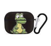 Quiet Cartoon Crocodile AirPods Pro Case Cover with Keychain Ring PC Hard Shell Protective Case for AirPods Pro 2nd for Women Men Generation Easy Open Full Drop Protection Cover Black-Style