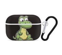 Quiet Cartoon Crocodile AirPods Pro Case Cover with Keychain Ring PC Hard Shell Protective Case for AirPods Pro 2nd for Women Men Generation Easy Open Full Drop Protection Cover White-Style