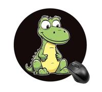 Quiet Cartoon Crocodile Round Mouse Pad Smooth Glide Gaming Mousepad Extra Density Portable Comfortable Mouse Mat for Desk, Home, Office 7.8x7.8 Inches
