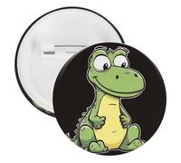 Quiet Cartoon Crocodile Tinplate Badge Personalized Round Brooch Large Craft Button Suitable for Teachers, Nurses, Doctors, Staff, Party Gift Accessories, style, 1PCS