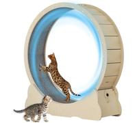 Quiet Cat Exercise Wheel, 39.4 inch Solid Wood Cats Treadmill with Carpeted Runway and Minimized Gapdesign, Cat Running Wheel for Most Cats, Indoor Cats, Cat's Weight Loss and Health
