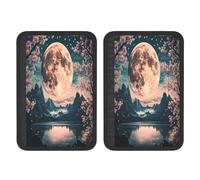 Quiet Cherry Blossoms With The Moon Universal Car Accessories Seat Belt Pad For Car Truck,2pcs Seat Belt Covers Soft Comfortable Shoulder Strap Pads