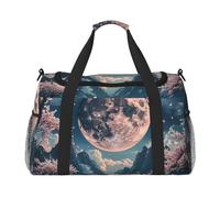 Quiet Cherry Blossoms with The Moon Waterproof Weekender Bags Duffel Bag Large Carry On Hand Luggage Bags Foldable Tote Bag for Travel Sports Gym Dance
