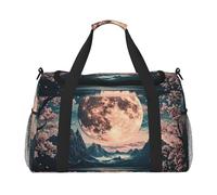 Quiet Cherry Blossoms with The Moon Waterproof Weekender Bags Duffel Bag Large Carry On Hand Luggage Bags Foldable Tote Bag for Travel Sports Gym Dance