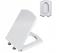 Quiet-Close Toilet Lid, Slow Close Toilet Seat, Square, Urea Formaldehyde, 03C, 38x48.8cm, 360° Adjustable Hinge, Easy Installation & Release, Easy Clean, White