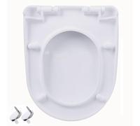 Quiet-Close U/D Shape Toilet Seat, PP Material, 36.5x47cm, Soft Close, Adjustable Hinge, Quick Release, White