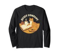 Quiet Company Cozy Reading Cat Long Sleeve T-Shirt