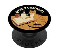 Quiet Company Cozy Reading Cat PopSockets Adhesive PopGrip