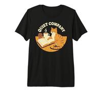 Quiet Company Cozy Reading Cat Premium T-Shirt