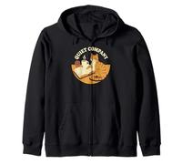 Quiet Company Cozy Reading Cat Zip Hoodie