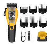 Quiet Cordless Hair Clippers for Men - High Torque 9000RPM Motor, Low Heat, Professional Hair Trimmer with Charging Dock, Digital Display, 6 Limit Combs