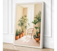Quiet Corner Sanctuary Canvas Wall Art Print 30x20 Inch | Cream