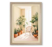Quiet Corner Sanctuary Minimalist Framed Wall Art Print A1 (84.1×59.4cm) Oak, Wall Decor for Living Room, Bedroom, Office & Home, Ready to Hang, Art Gift