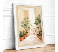 Quiet Corner Sanctuary Minimalist Framed Wall Art Print A1 (84.1×59.4cm) White, Wall Decor for Living Room, Bedroom, Office & Home, Ready to Hang, Art Gift