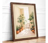 Quiet Corner Sanctuary Minimalist Framed Wall Art Print A3 (42×29.7cm) Walnut, Wall Decor for Living Room, Bedroom, Office & Home, Ready to Hang, Art Gift