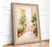 Quiet Corner Sanctuary Minimalist Framed Wall Art Print A4 (29.7×21cm) Oak, Wall Decor for Living Room, Bedroom, Office & Home, Ready to Hang, Art Gift