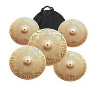 Quiet Cymbal Set 14"High Hats 16"Crash 18"Crash 20"Ride Drum Practice Low Volume Cymbal Plus A Cymbal Bag(C)