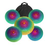 Quiet Cymbal Set 14"High Hats 16"Crash 18"Crash 20"Ride Drum Practice Low Volume Cymbal Plus A Cymbal Bag(F)