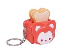 Quiet Design Miniature Pan Toaster Keychain Lightweight Everyday Essentials Backpack Hanging Decorative Mute Toaster Keychain, フリーサイズ