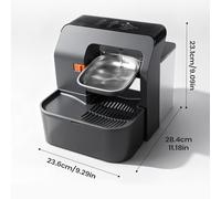 Quiet Drinking Feeder, Wireless Pet Water Dispenser for Indoor/outdoor Crates, Hygienic Stainless Steel Tray with 2200mah Battery, Large Capacity 23x28x23cm, Color Silver