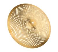 Quiet Drum Cymbal Set 14 Inch Low Volume Practice Hi-hat | Stainless Steel Alloy, Golden Finish, Perforated Design, for Artists and Professional Drummers, One Piece