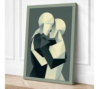 Quiet Embrace Minimalist Canvas Wall Art Print 24x16 Inch (61 x 41 cm)