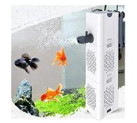 Quiet Fish Tank Filter 4-in-1 Internal Aquarium Filter,500L/H Submersible Water Pump Oxygen Aeration Wave Maker Water Change for Betta, Turtle, Pond Fish, Garden (6W 500L/H)