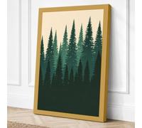 Quiet Forest Horizon Canvas Wall Art Print 18x12 Inch (46 x 30 cm)