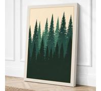 Quiet Forest Horizon Canvas Wall Art Print 24x16 Inch (61 x 41 cm)