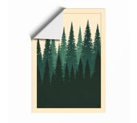 Quiet Forest Horizon Minimalist Unframed Wall Art Print A2 (59.4×42cm), Wall Decor for Living Room, Bedroom, Office & Home, Art Gift
