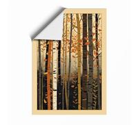 Quiet Forest Study Scandinavian Unframed Wall Art Print A2 (59.4×42cm), Wall Decor for Living Room, Bedroom, Office & Home, Art Gift