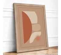 Quiet Forms Minimalist Framed Wall Art Print A4 Oak