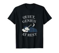 Quiet Genius at Rest Stencil Font Mental Health Design T-Shirt