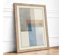 Quiet Geometry Minimalist Framed Wall Art Print A4 Oak