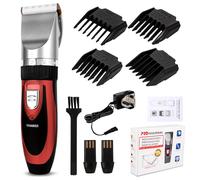 Quiet Hair Clippers Cordless Super Quiet Cordless Battery Electric Hair Cutting Machine Rechargeable Hair Clipper Trimmer Quiet Hair Trimmer Clippers for Men Haircut (RED)