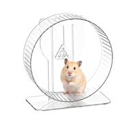 Quiet Hamster Wheel Diameter 23.5 cm, Transparent Acrylic Wheel with 8 cm Running Surface & Height-Adjustable Stand, Non-Slip Wheel for Dwarf Hamsters, Gerbils, Mice